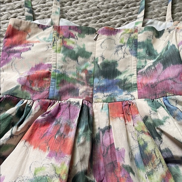 Pinko Floral Bustier Mini Dress – Corset Bodice, Fit & Flare (Size 2 / XS) - Picture 12 of 12